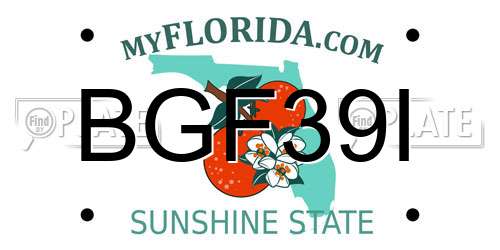 BGF39I Florida License Plate