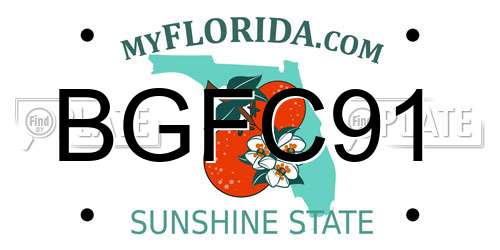 BGFC91 Florida License Plate