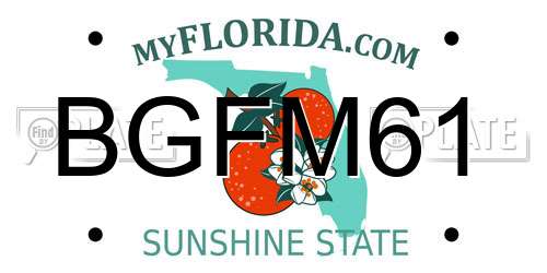 BGFM61 Florida License Plate