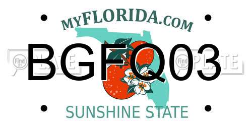 BGFQ03 Florida License Plate