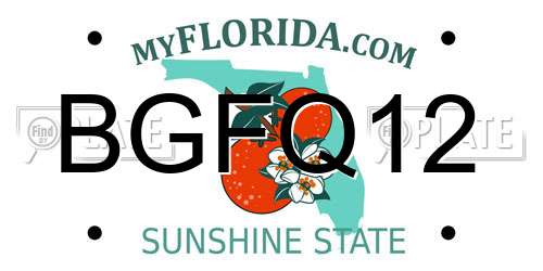 BGFQ12 Florida License Plate