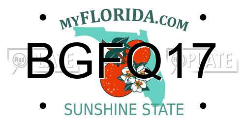 BGFQ17 Florida License Plate