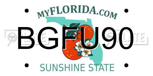 BGFU90 Florida License Plate