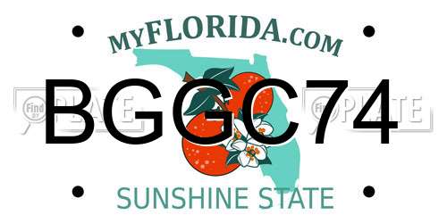 BGGC74 Florida License Plate