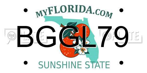 BGGL79 Florida License Plate