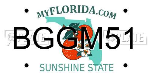 BGGM51 Florida License Plate