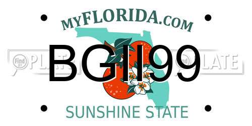 BGII99 Florida License Plate