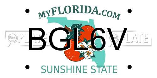 BGL6V Florida License Plate