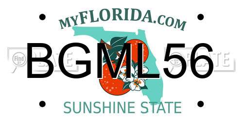 BGML56 Florida License Plate