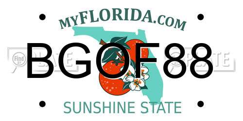 BGOF88 Florida License Plate