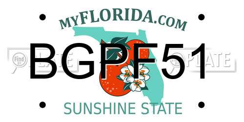 BGPF51 Florida License Plate