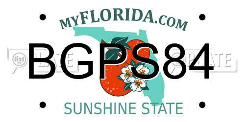 BGPS84 Florida License Plate