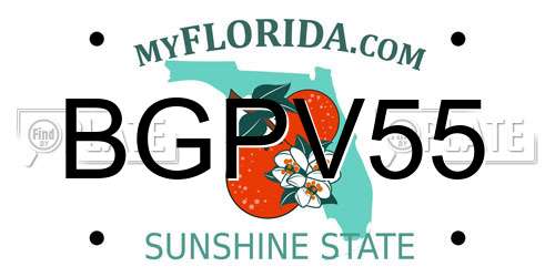 BGPV55 Florida License Plate