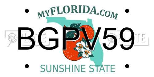 BGPV59 Florida License Plate