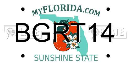 BGRT14 Florida License Plate