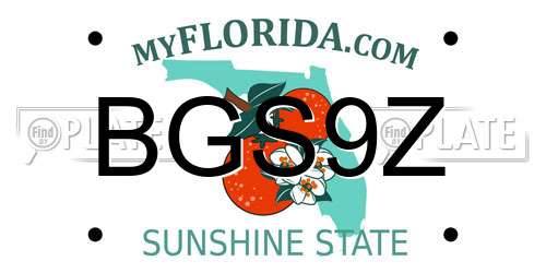 BGS9Z Florida License Plate