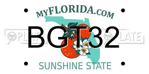 BGT32 Florida License Plate