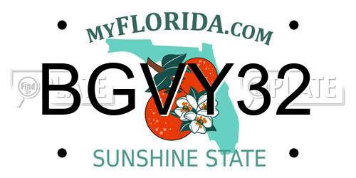 BGVY32 Florida License Plate