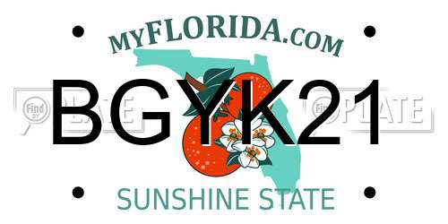 BGYK21 Florida License Plate