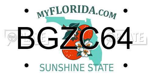 BGZC64 Florida License Plate