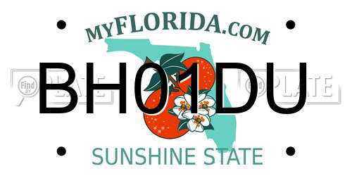 BH01DU Florida License Plate