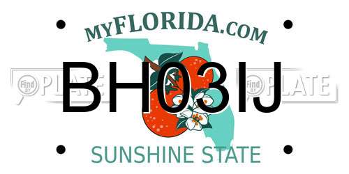 BH03IJ Florida License Plate