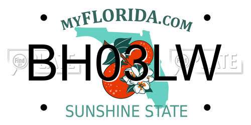 BH03LW Florida License Plate