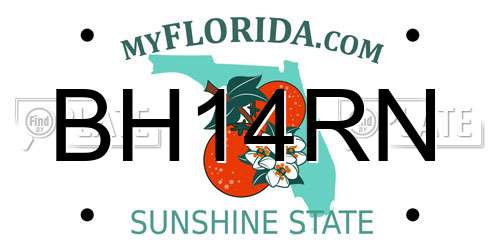 BH14RN Florida License Plate