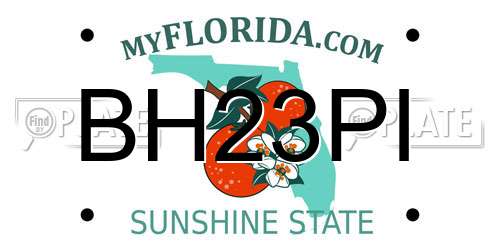 BH23PI Florida License Plate