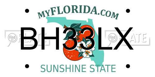 BH33LX Florida License Plate