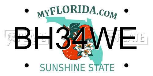 BH34WE Florida License Plate