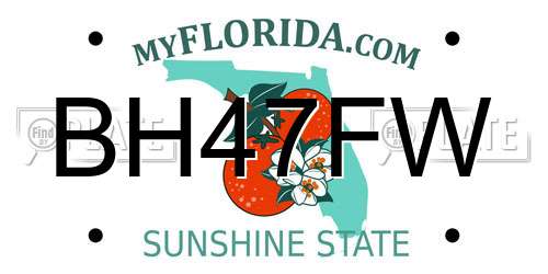 BH47FW Florida License Plate