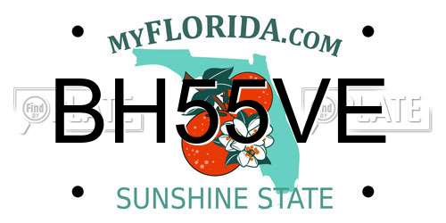 BH55VE Florida License Plate