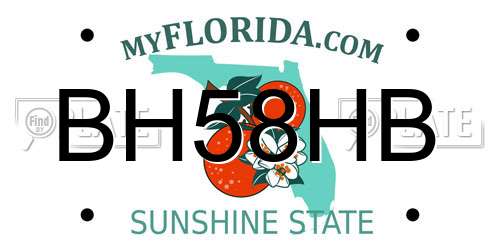 BH58HB Florida License Plate