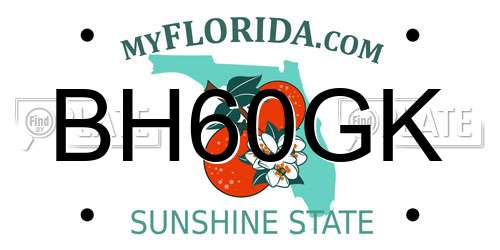 BH60GK Florida License Plate