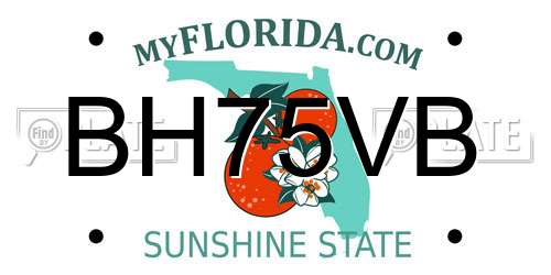 BH75VB Florida License Plate