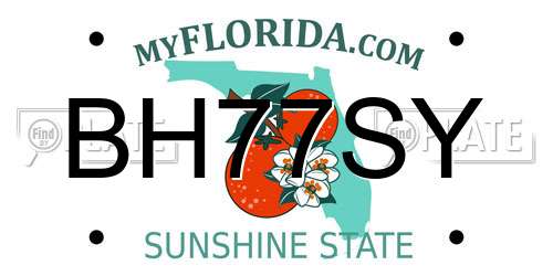 BH77SY Florida License Plate