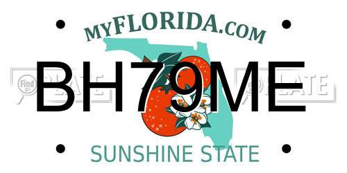 BH79ME Florida License Plate