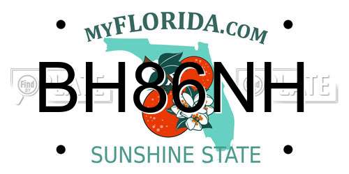 BH86NH Florida License Plate