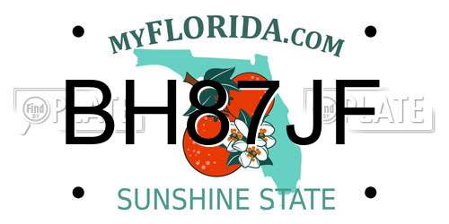 BH87JF Florida License Plate