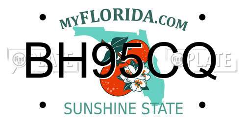 BH95CQ Florida License Plate