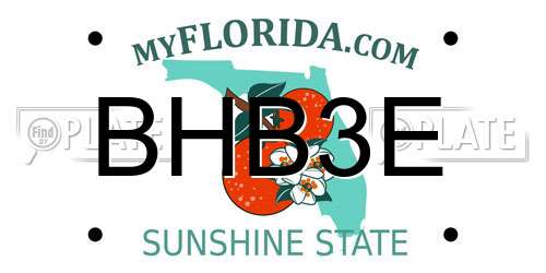 BHB3E Florida License Plate