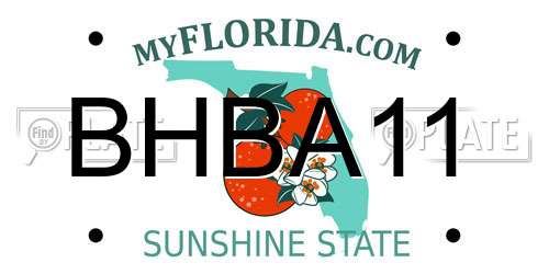 BHBA11 Florida License Plate