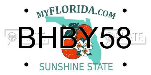 BHBY58 Florida License Plate