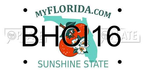 BHCI16 Florida License Plate