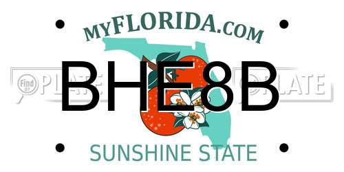 BHE8B Florida License Plate