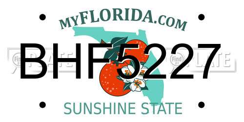 BHF5227 Florida License Plate