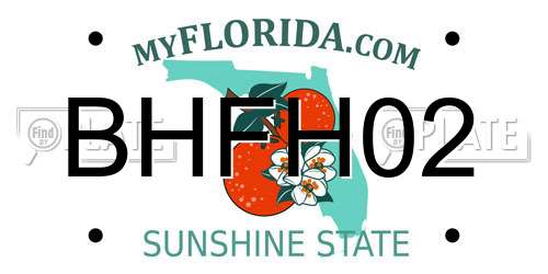 BHFH02 Florida License Plate
