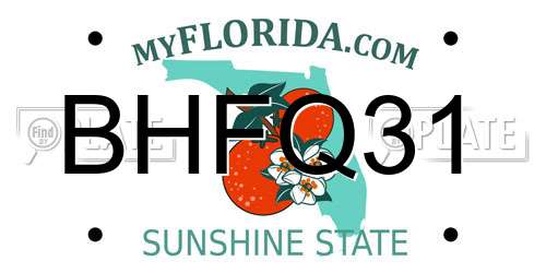 BHFQ31 Florida License Plate