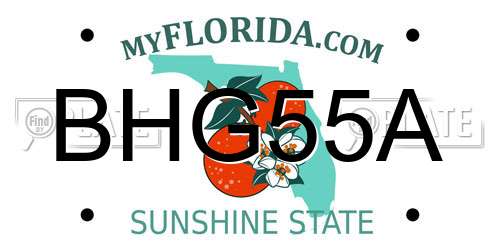 BHG55A Florida License Plate